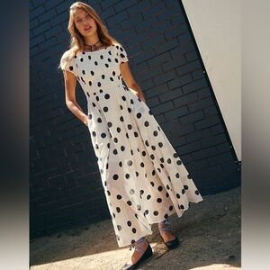 Free People Ultraviolet Polka Dot Maxi Dress